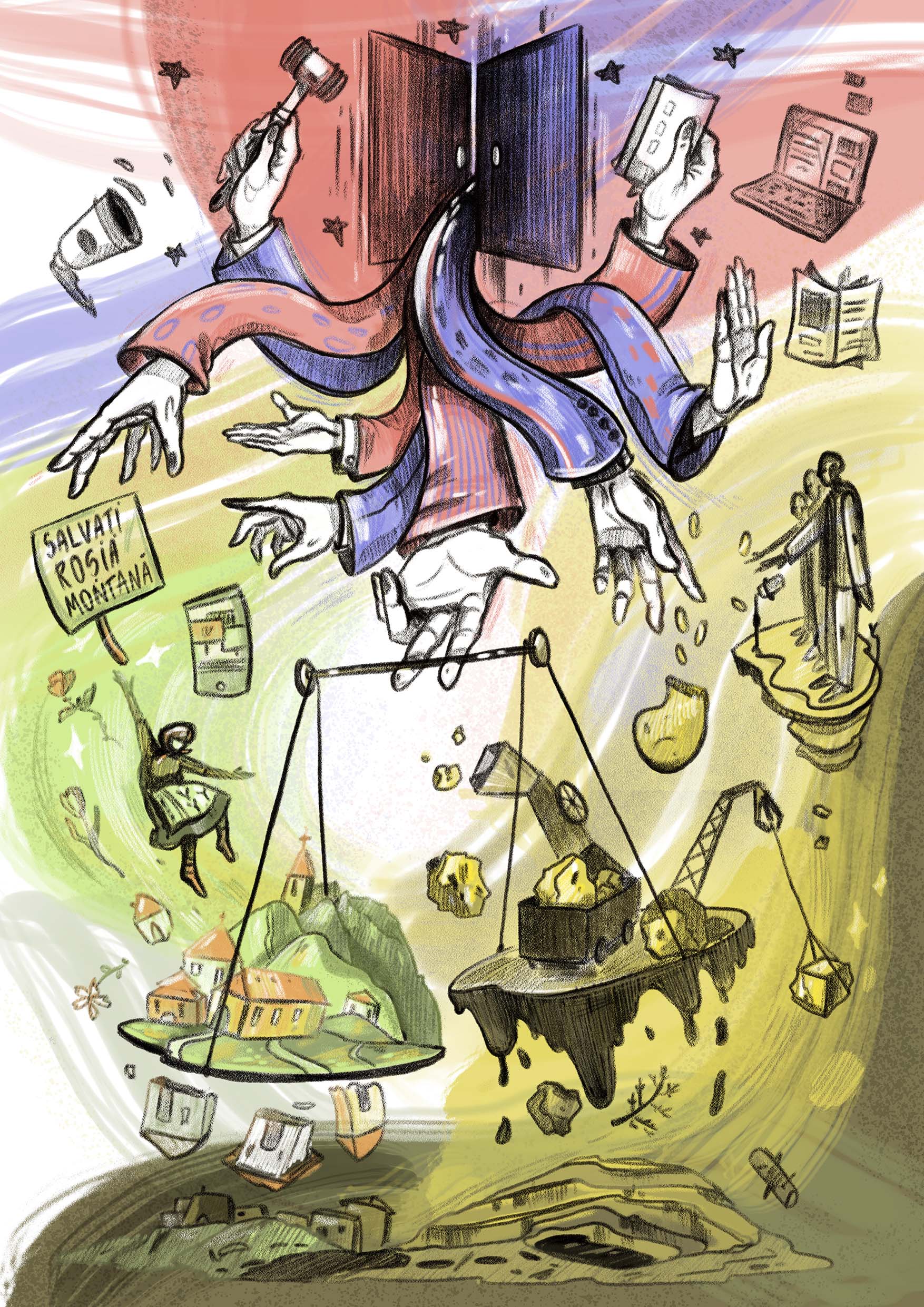 Ilustratie despre arbitrajul de la Rosia Montana